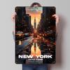 New York Manhattan Streets Printed Posters Customizable Wall Art Retro Vintage Metal Tin Signs for Home Room Office Decor Items