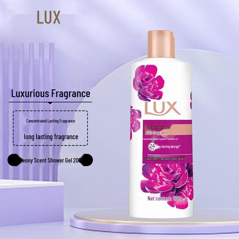 Lux Essential Oil Peony Scent Shower Gel