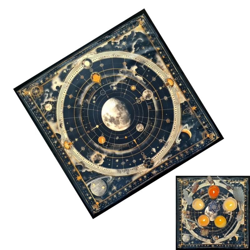 Square Divinations Tapestry Moon Planet Astrology Tablecloth Tarot Tablecloth Table Cloth Witchcrafts Supplies