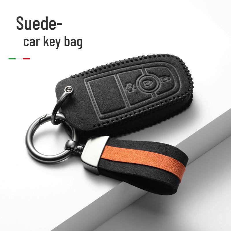 Two-Tone Suede Key Shell for Ford Mondeo, Edge, Explorer, and Focus