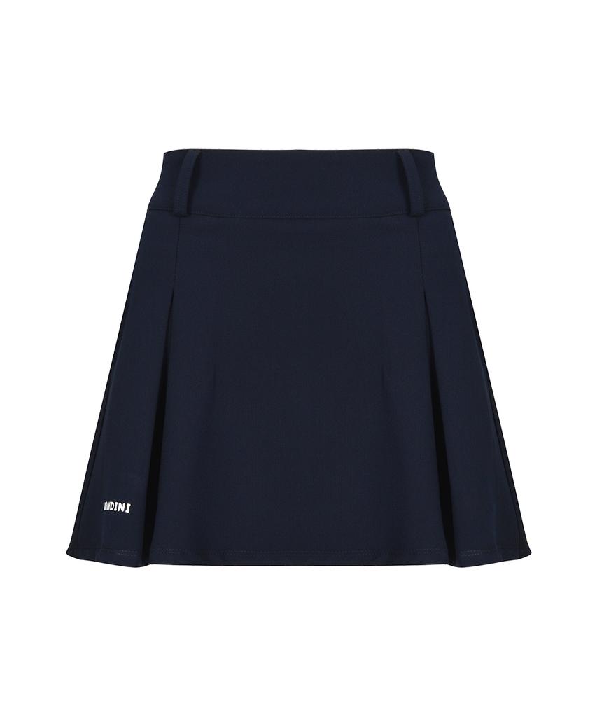 Candini Navy Asymmetrical Pleated Skirt-26.Ver