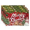 Christmas Table Mat Dining Table Xmas Tree Snowman Santa Gingerbread House Linen Fabric Merry Christmas Holiday Table Decoration