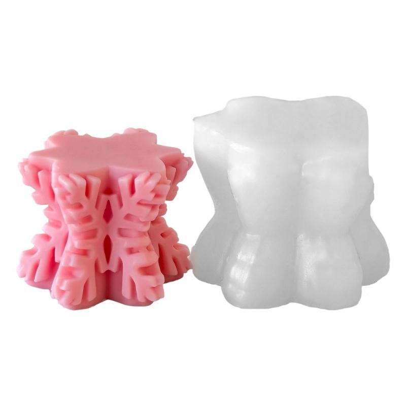 Snowflake Pillar Candle Mould Silicone Molds Ornament Molds Castings Molds Christmas Plasters Molds Craft Supplies