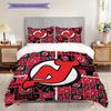 New Jersey Devils Pattern Bedding Quilt Set Quilt Cover Pillowcase Home Decoration Birthday Gift (1 * Duvet Cover + 2 * Pillowcase, Without Core)