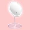 LED Makeup Mirror with Lights, Round Cosmetic Mirror with Detachable Base for Travel