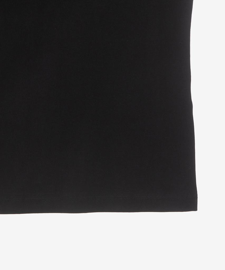 BASIC HOUSE Women'S V-Neck Stretch Slim Fit Short Sleeve T-Shirt Black Lats0204 (B Type)