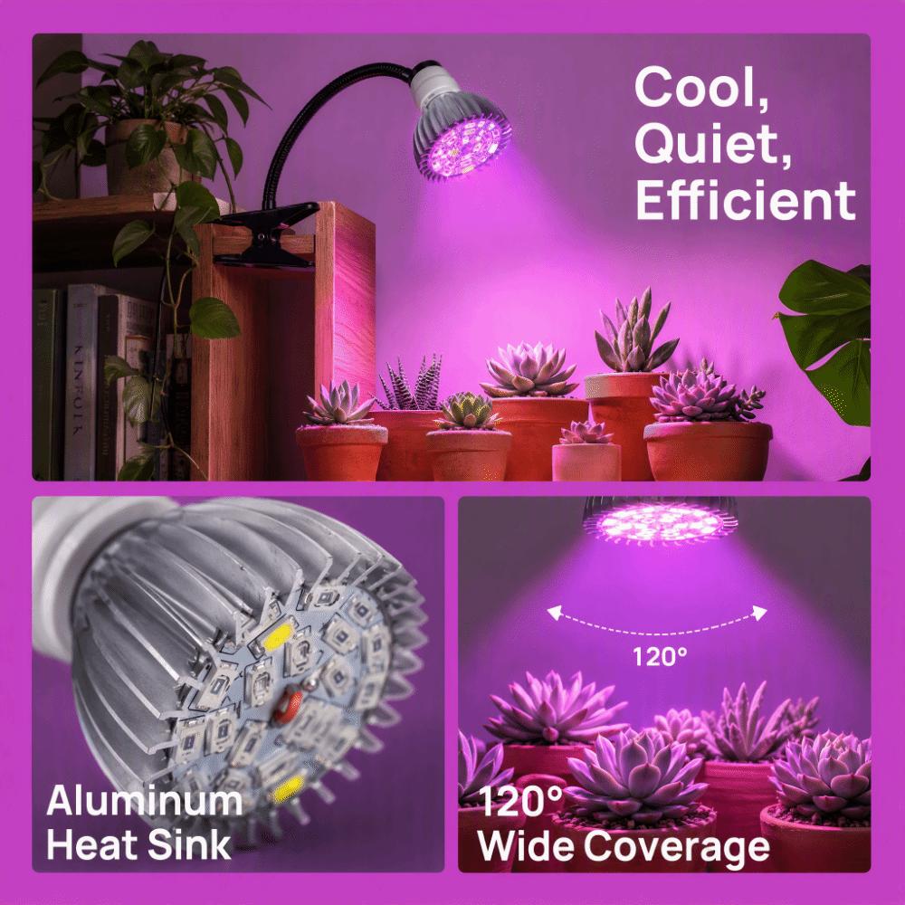 E14/GU10 Socket Led Grow Light 28W Power Growing Lamp Bulb Practical Plant Grow Lamp  Flower Plants