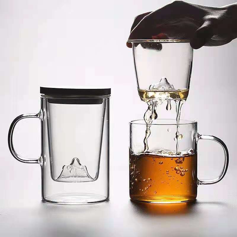 Transparent Glass Guanshan Cup Tea Separation Tea Cup Thickened Household High Temperature Resistant Tea Cup Tea Set