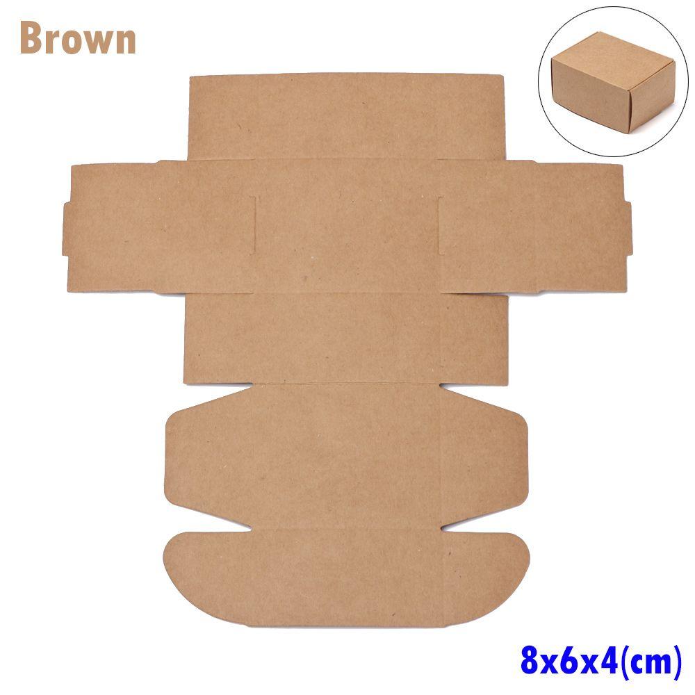 10pcs 9sizes Small Gift Craft Handmade Kraft Paper Box Wrapping Cardboard Package Candy Storage