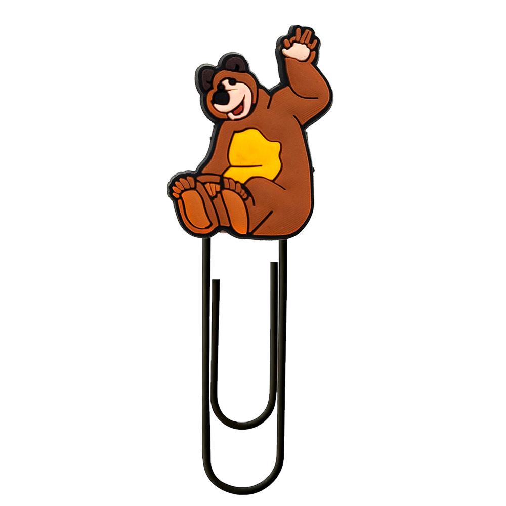 Clips de hârtie cu personaj de desene animate pentru animale mici, Spinner pentru semne de carte din hârtie PVC - Decorațiune drăguță pentru birou DIY