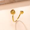 Red Zircon Heart Ring Women Gold Color Stainless Steel Minimalist Trendy Adjustable Open Rings Wedding Zircon Gift Wholesale