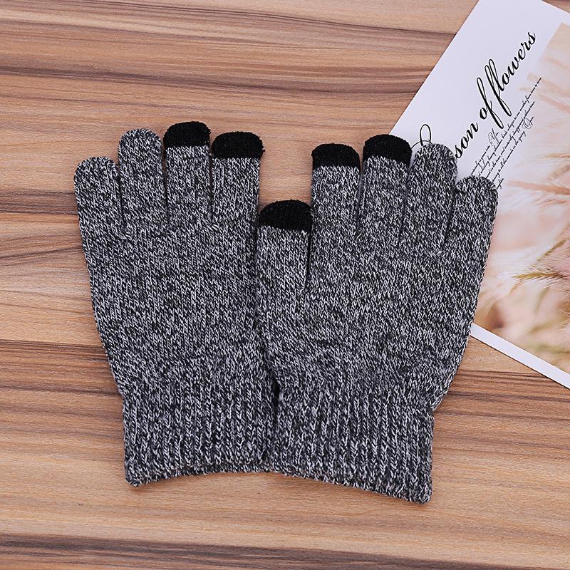 Herbst Winter Neu Kaninchenhaar Doppelschicht Handschuhe Junge Mädchen Plus Samt Studenten Magie Warm Touchscreen Im Herbst Handschuh 1Paar