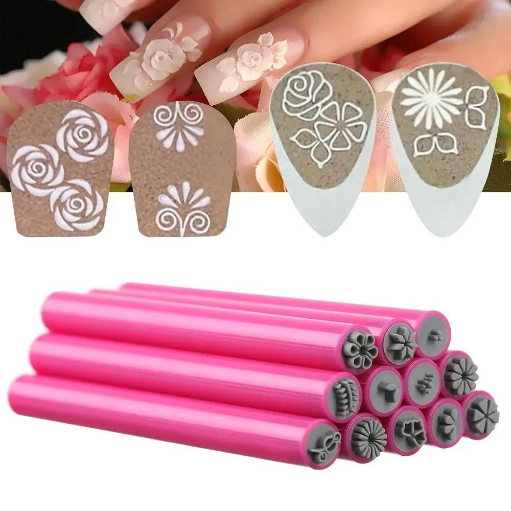 6/10/15pcs Flower Painting Drawing Nail Graffiti Pen Nail Brush Stamp Pen  Nail Painting Tool