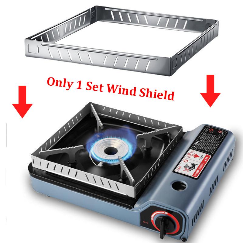 Outdoor Stove Wind Shield Camping Equipment Foldable Stove Windshield Burner Screen Picnic Cookers Wind Deflectors Stainless Steel Camping Burner