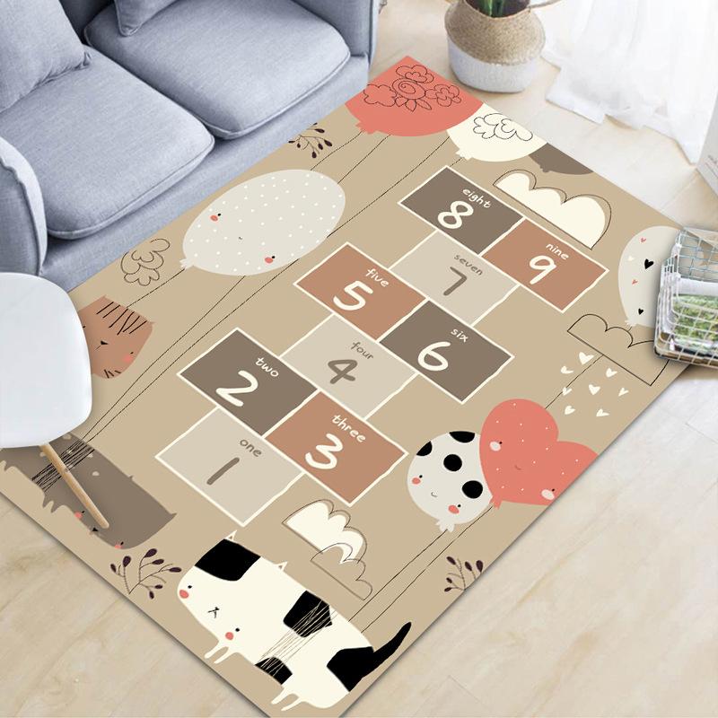 Cartoon Living Room Area Rug Game Print Bedroom Parlor Carpet Crystal Velvet Kitchen Bathroom Mat Non-slip Doormat