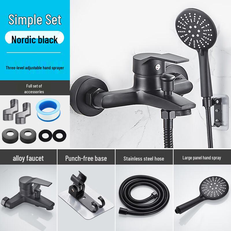 TLXT Matte Black 3-Function Concealed Shower System