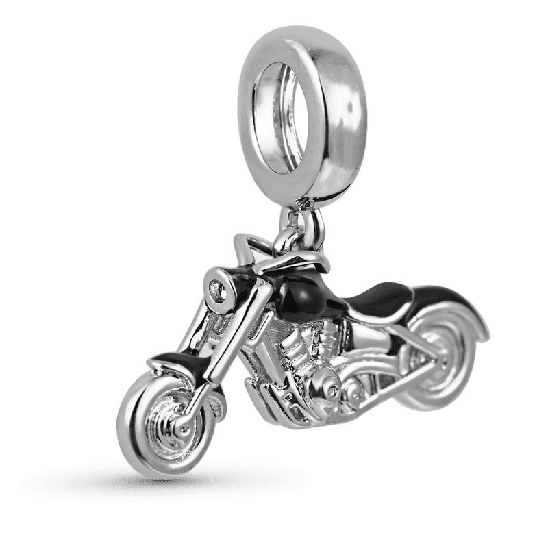 S New Authentic Copper Black Motorcycle Pendant Charm Bicycle Bead Fit Original Bracelet Women Handmade DIY Jewelry Piece Make Fashion Gift Idea