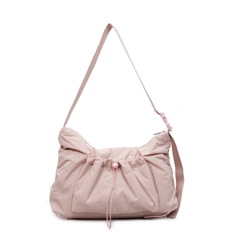 Fashion Korean Style Nylon Shoulder Bag With Drawstring Closure For Casual Daily Use