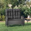 Vidaxl Folding Garden Bench, Cushions, 107 Cm, Pe Rattan, Black