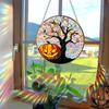 Halloween Suncatcher Hanging Decoration Ghost Pumpkin Witch Black Cat Castle Crow Skull Stained Glass 2D Flat Acrylic Wall Window Hanging Sign