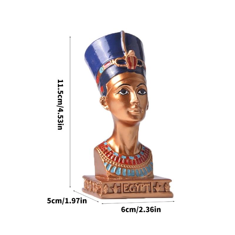 1/2 Pièces Figurine Décorative en Résine Thème Égypte Ancienne Mode Ethnique Objets de Collection Pour Étagère de Bureau et de Salon