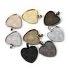 10pcs/lot 25mm Heart Cabochon Blank Alloy Base Pendant Cabochons Settings Gold Plated  DIY Necklace Making