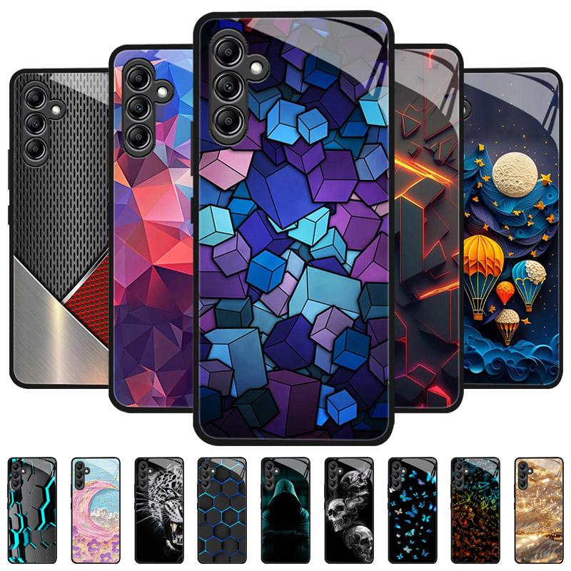 For Samsung Galaxy A56 Case SM-A566B Fashion Painted Cover Tempered Glass Case For Samsung A16 A26 A36 Galaxy A56 5G Shell Coque