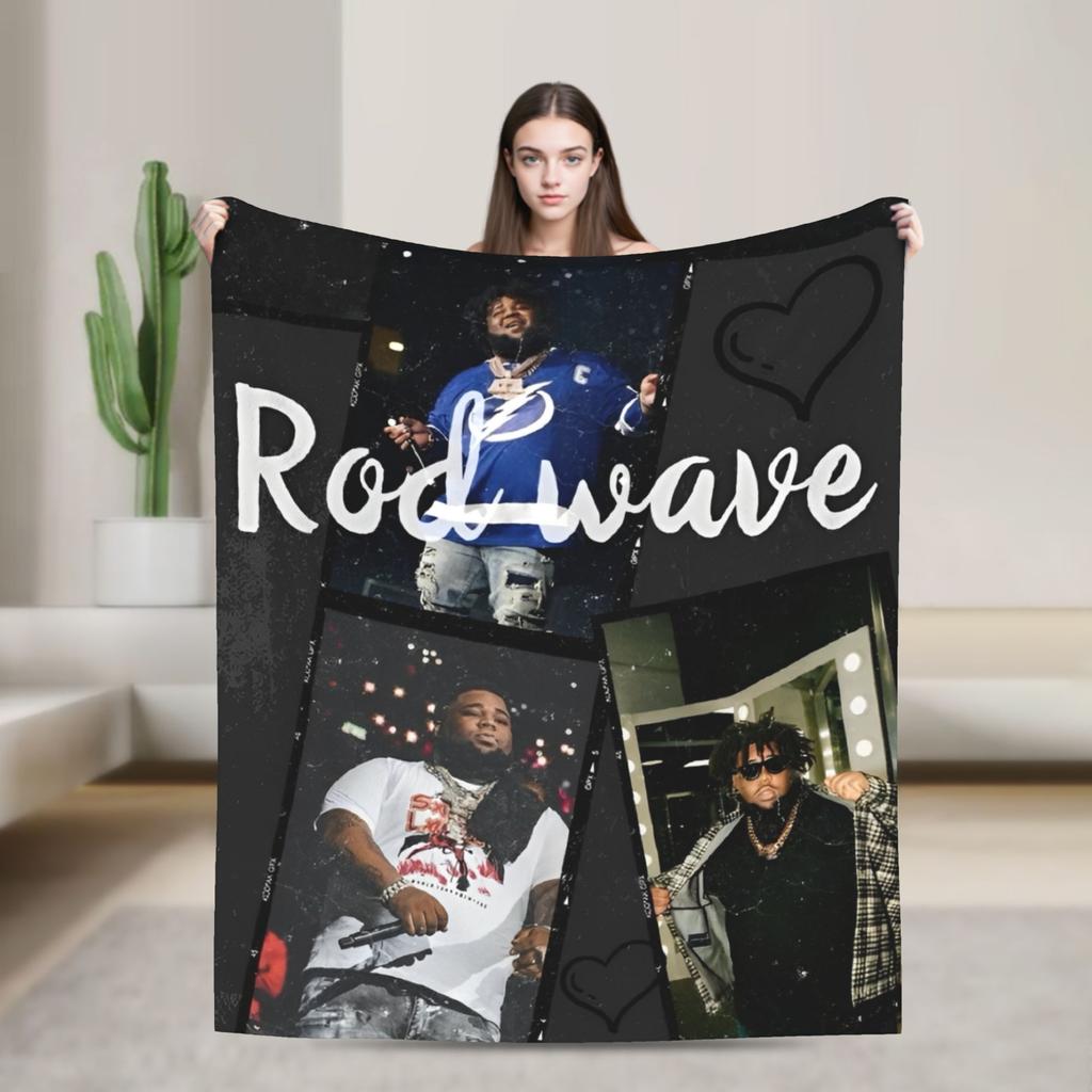 Rapper Rod Wave Blanket Decorative Flannel Bedding Throws For Bedroom Warm Custom Quality Bedspread Birthday Gift