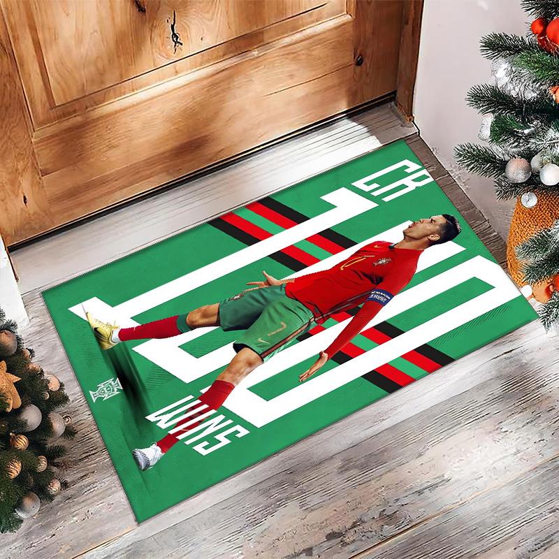 Cristiano Ronaldo Printed Flannel Area Rug Non Slip Soft Polyester Floor Carpet Indoor Decor Mat for Bedroom Living Room Sofa