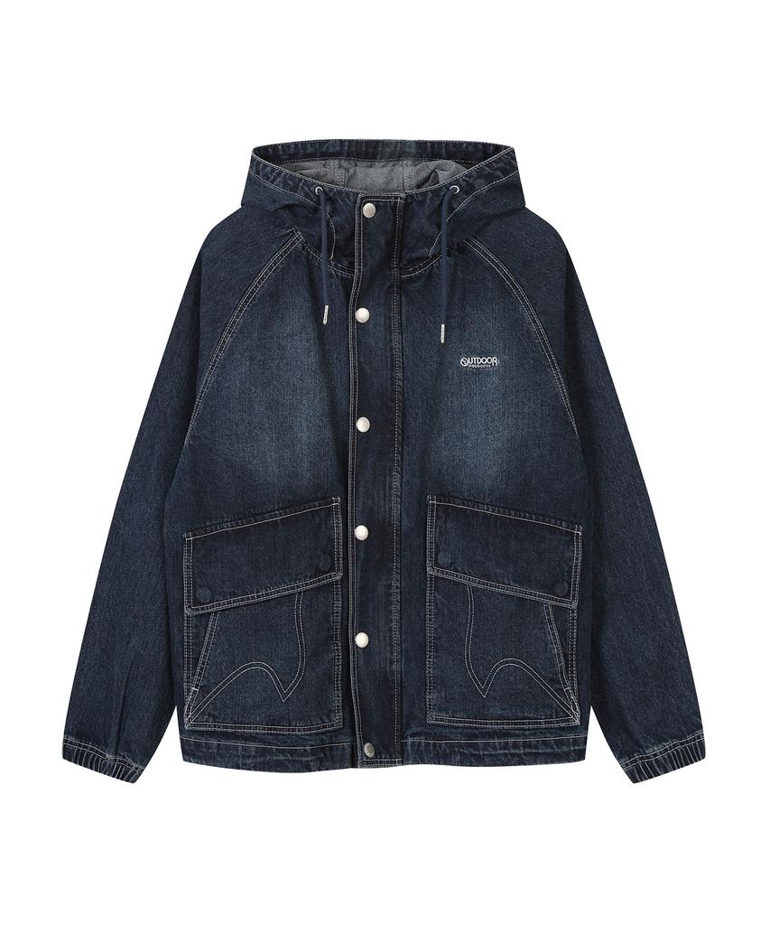 Outdoor Products Denim Hooded Zip-Up (Blue)