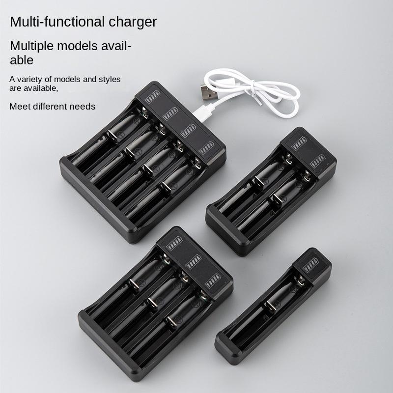 2/4 Slots Battery Charger with LED Indicator Cable 4.2V Lithium Battery Charger Fast Charge Adapter for 18650 18500 16340 14500 26650