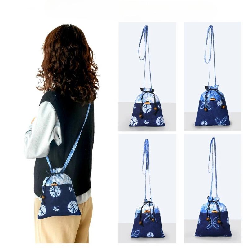 Ethnic-style Tie-dyed Crossbody Bag, Ancient-style Large-capacity Handcrafted Storage Bag, Mobile Phone Case
