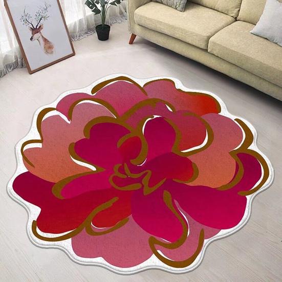 3D Blume Bereichsteppich Saugfähig Schnelltrocknend Unregelmäßig Plüsch Floral Fußmatte Waschbar Rutschfest Wohnzimmer Schlafzimmer Badezimmer Küche Dekoration Teppich