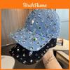 Classic Denim Baseball Cap With Rhinestone Embellishments For Summer Outdoor Sun Protection