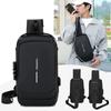 Taška přes hrudník pro muže taška crossbody voděodolná USB taška přes rameno proti krádeži cestovní messenger hrudní sling pack outdoorová turistická taška