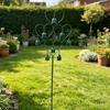 Heart-Shaped Metal Garden Stake Antique Finish Wind Chime Ornament Yard Decor