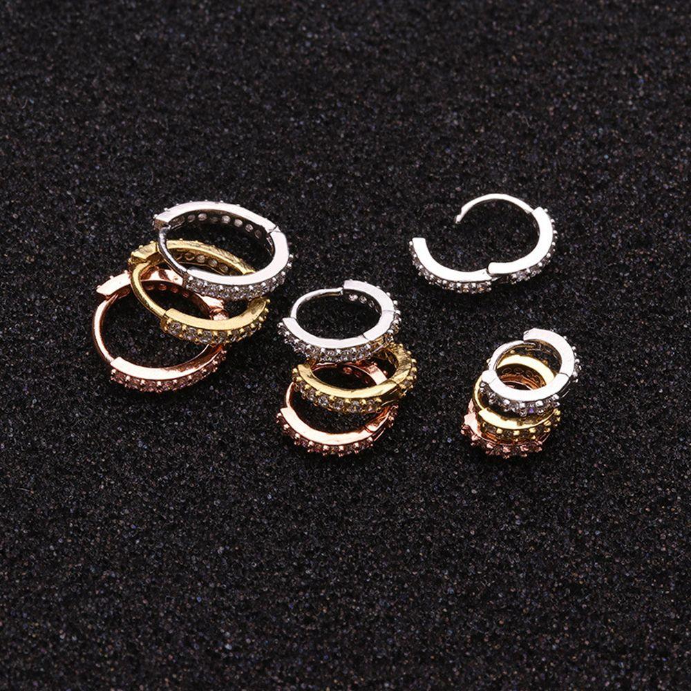 Daith Conch Snug Silver Gold Rosegold CZ Ear Piercing Nose Ring Huggie Hoop Earring Body Jewelry