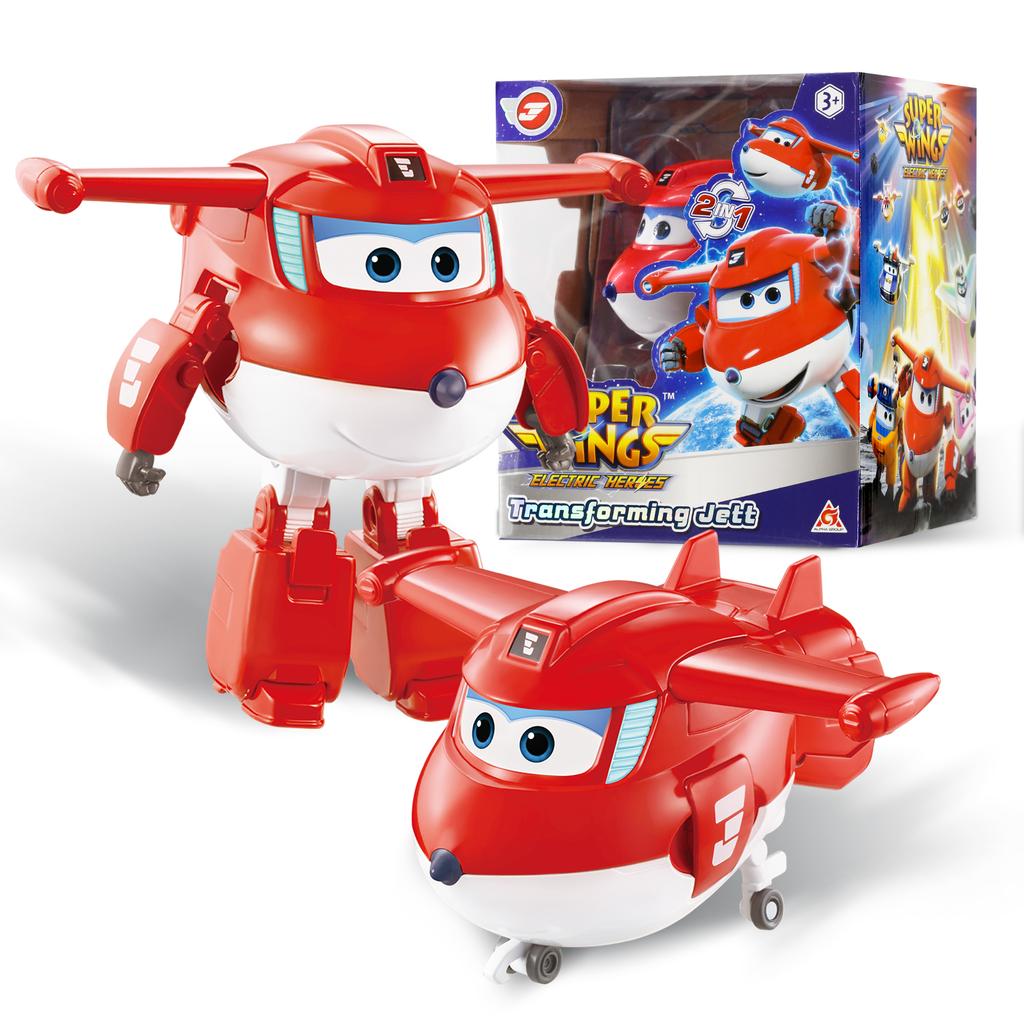 Super Wings 5 ​​ίντσες Μεταμορφωτικός Ταξιδιώτης Μεταμορφώνεται από Αεροπλάνο σε Ρομπότ σε 10 Βήματα Φιγούρες Δράσης με Παραμόρφωση - Παιδικά Παιχνίδια - Δώρο