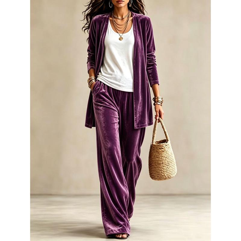 MGHR Women's Fashion Casual Autumn Winter Long Sleeve Pants Suits