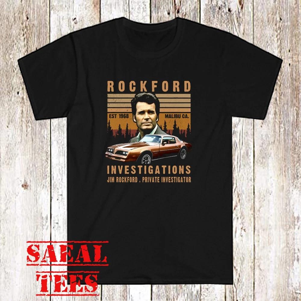The Rockford Files TV Show Jim Rockford Men's Black Size S-5XL