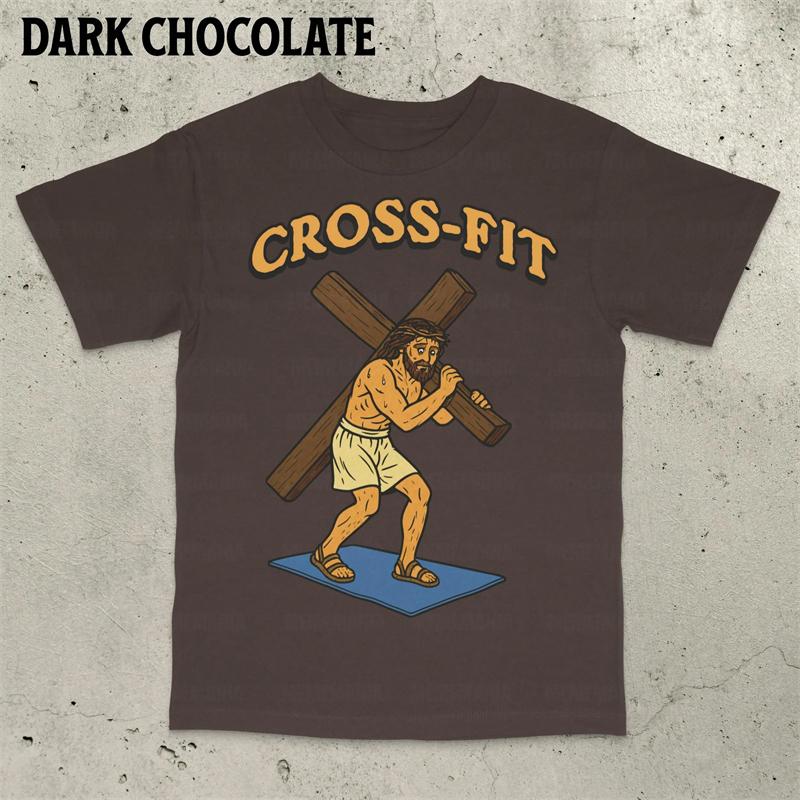 Camiseta con Estampado de Palabras de Jesús para Hombre Estilo Cross-fit Hip Hop Street Manga Corta Camisetas de Color Sólido Casual Moda de Verano