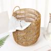 Large Handwoven Rattan Storage Basket with Handles Decorative Natural Wicker for Home Organization and Laundry