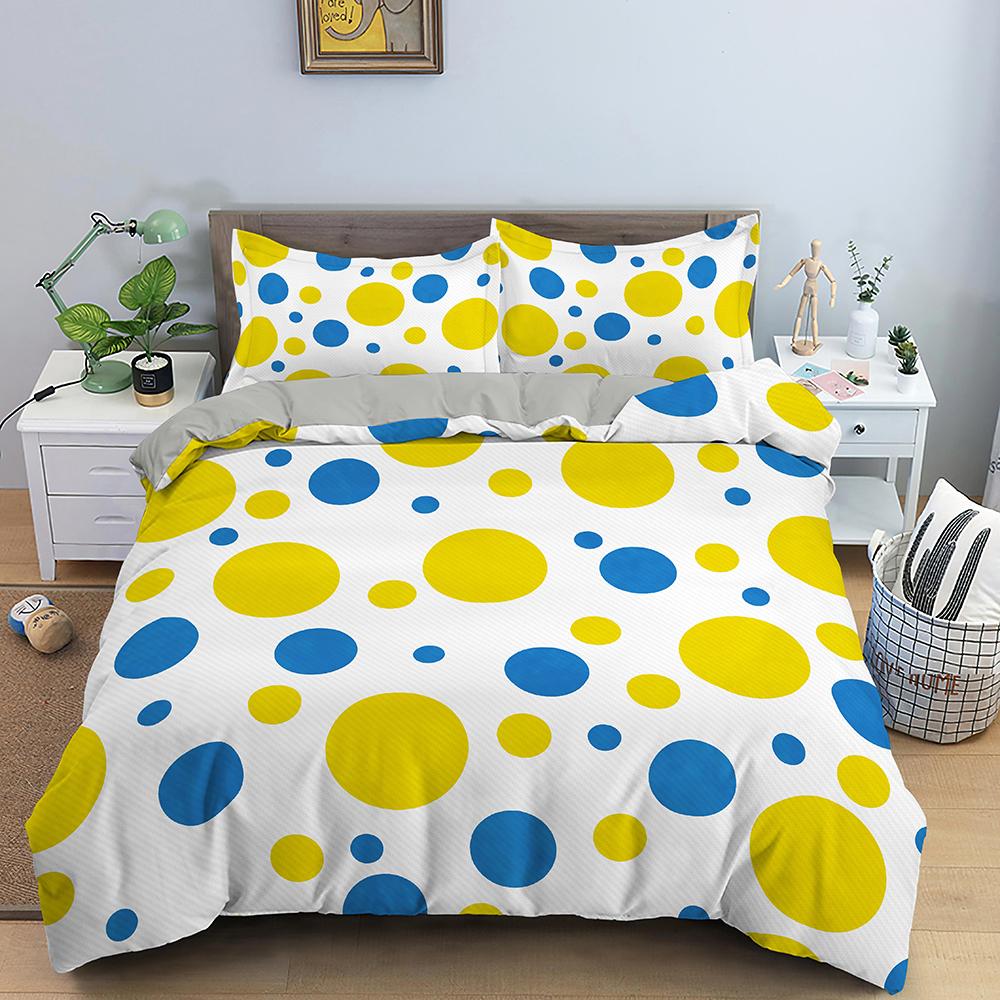 Art Pattern Bedding Set Watercolour Design Colourful Comforter Cover with Pillowcase King Queen Size for Kids Teens Bedding Set