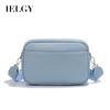 Women's Wide Shoulder Strap Solid Color PU Crossbody Small Square Bag