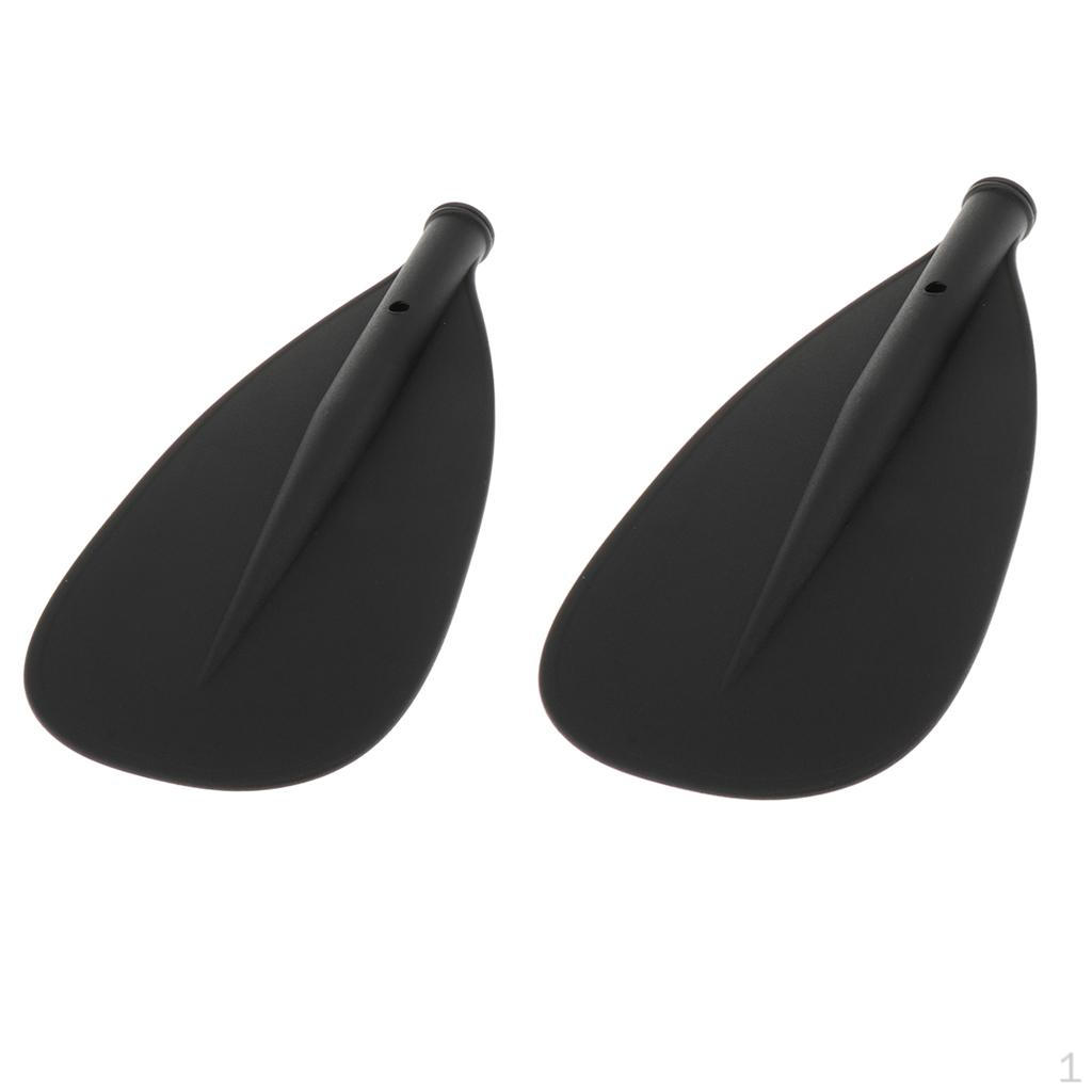 2 Pieces Paddle Replacement Blade Canoe Oar Leaf Accessories Black