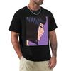 Black Bob Crying Comic Girl TShirt Minimalist Plain Crew Neck TShirt