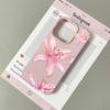 Pink Lily Floral Print with Bow Detail Phone Case For iPhone 17 Air 16 15 14 13 12 11 Pro Max Plus Shockproof Cover Funda