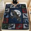 Crow Decoration Print Flannel Blanket, High Quality Comfortable for All Seasons, Home Decor, Warmth and Comfort, Perfect for Christmas Gifts53