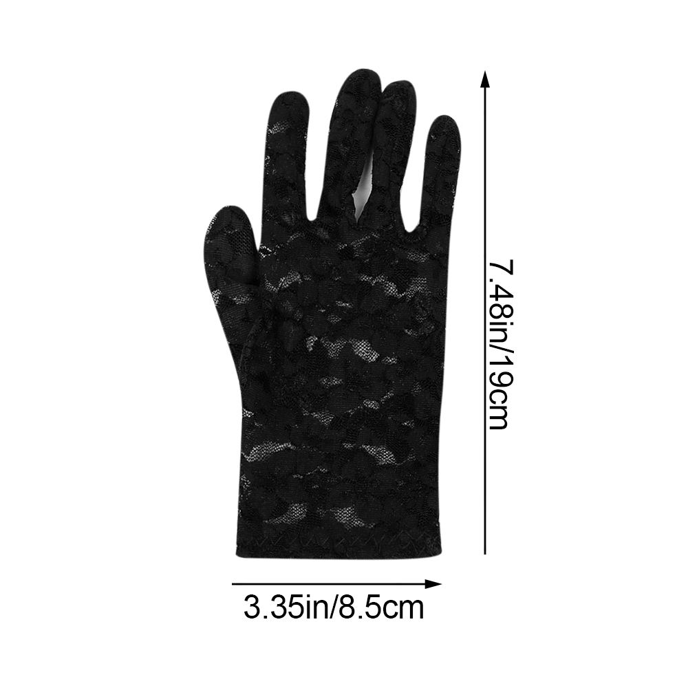 Gants Courts Gothiques de Fête Protection Solaire Gants de Mariée en Dentelle Gants de Protection UV Mitaines ajourées