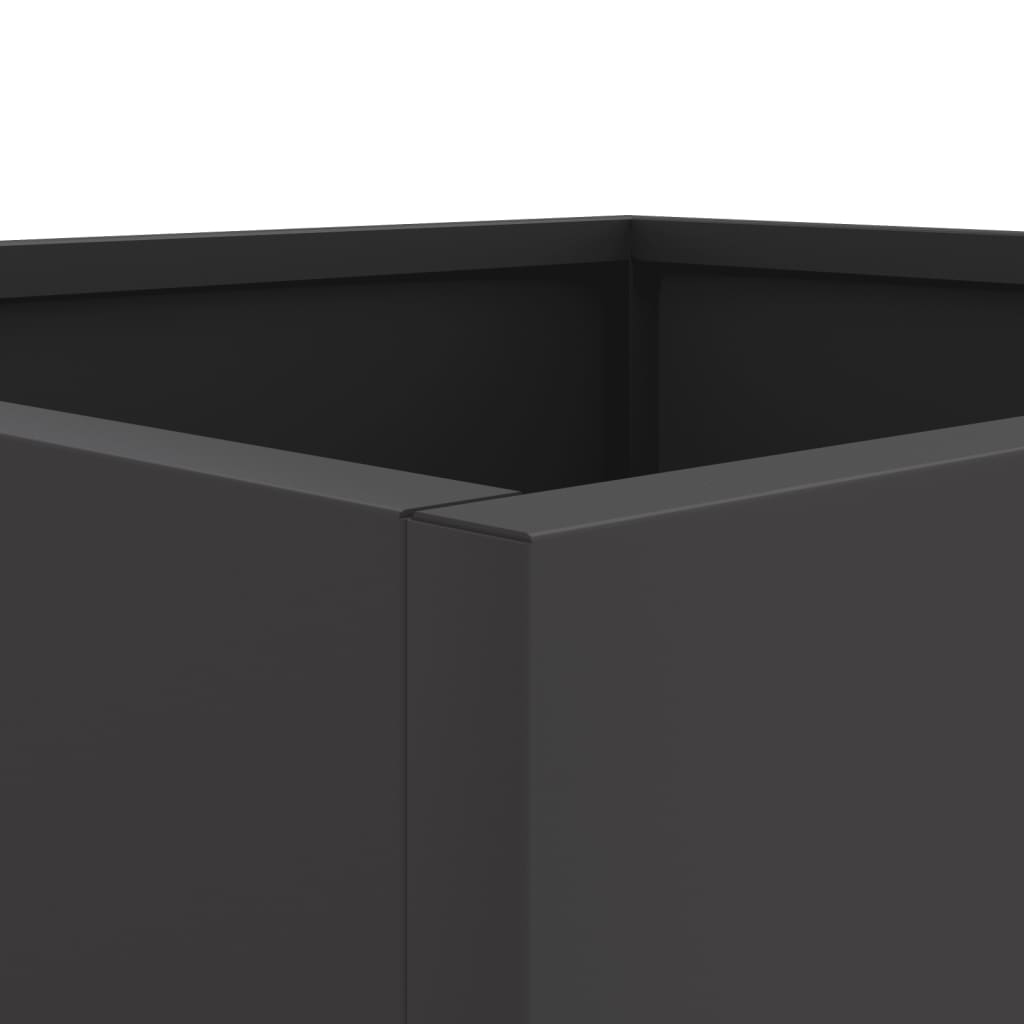 Planters 2 Pcs Black 42 X 40 X 39 Cm Steel